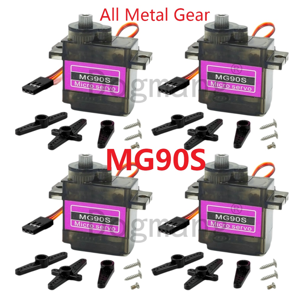Rc Helicopter Servo - Mg90s servo 1/2/4/10/20/50 peças, engrenagem totalmente